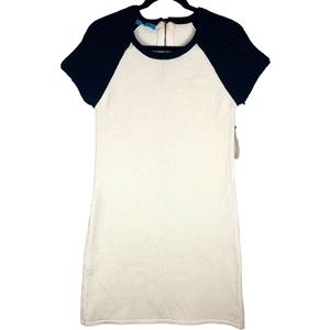 Alice + Olivia Sweater Dress Short Sleeve Sample Design Black Cream NWT